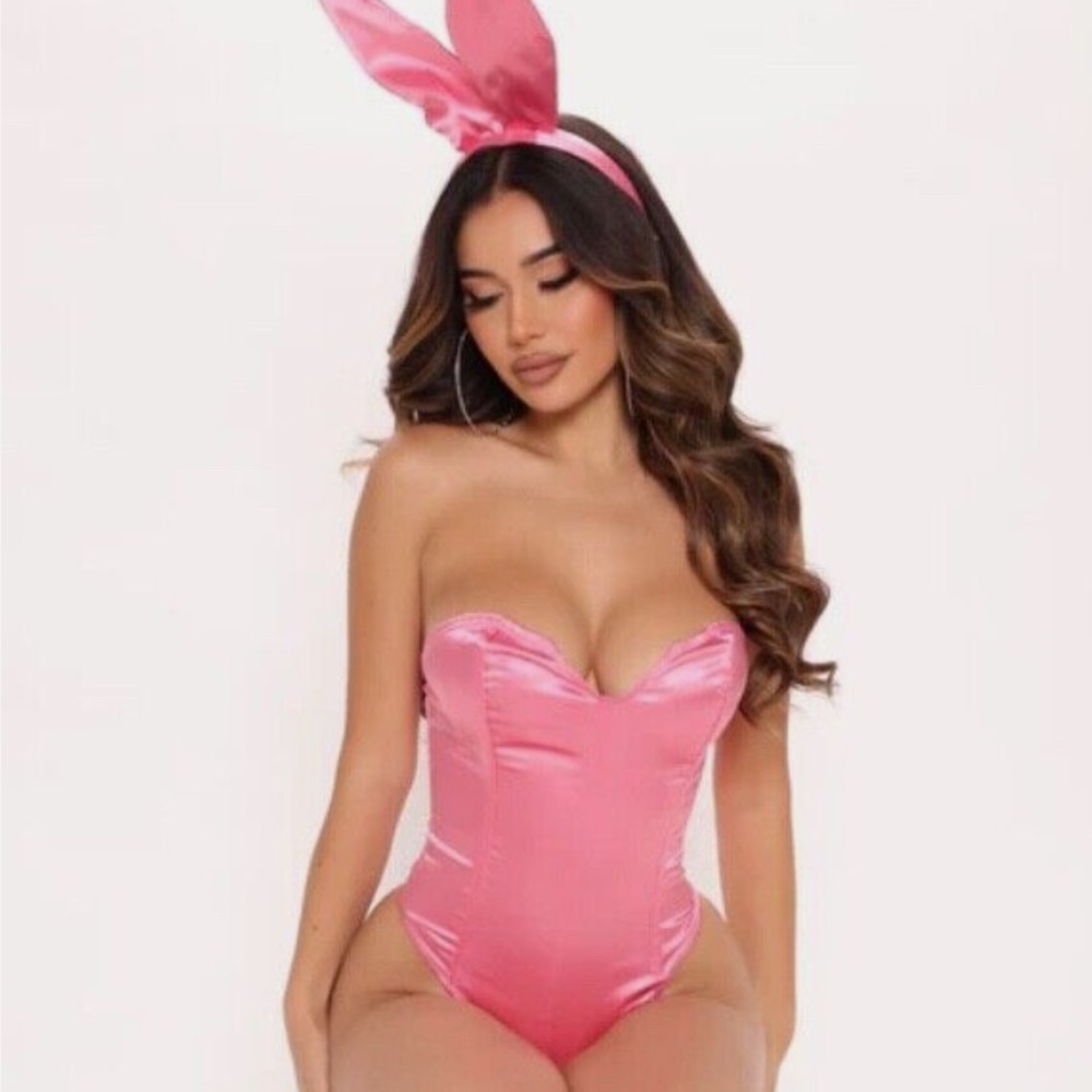 Fashion nova Pink Satin Bunny Costume